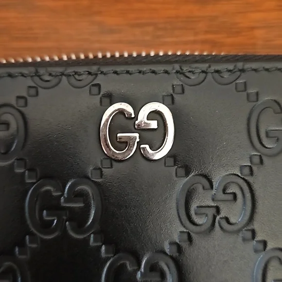 Authentic Gucci Logo Black Continental Wallet - Picture 10 of 11